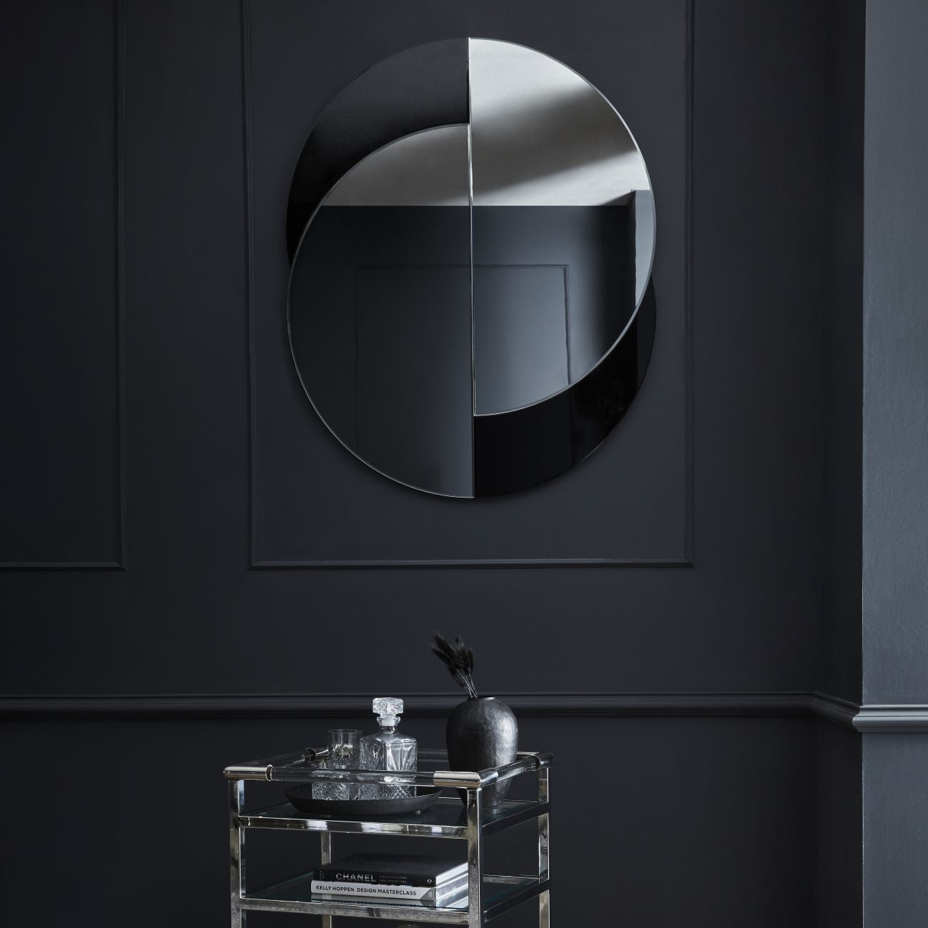 Eclipse Clear & Black Round Wall Mirror